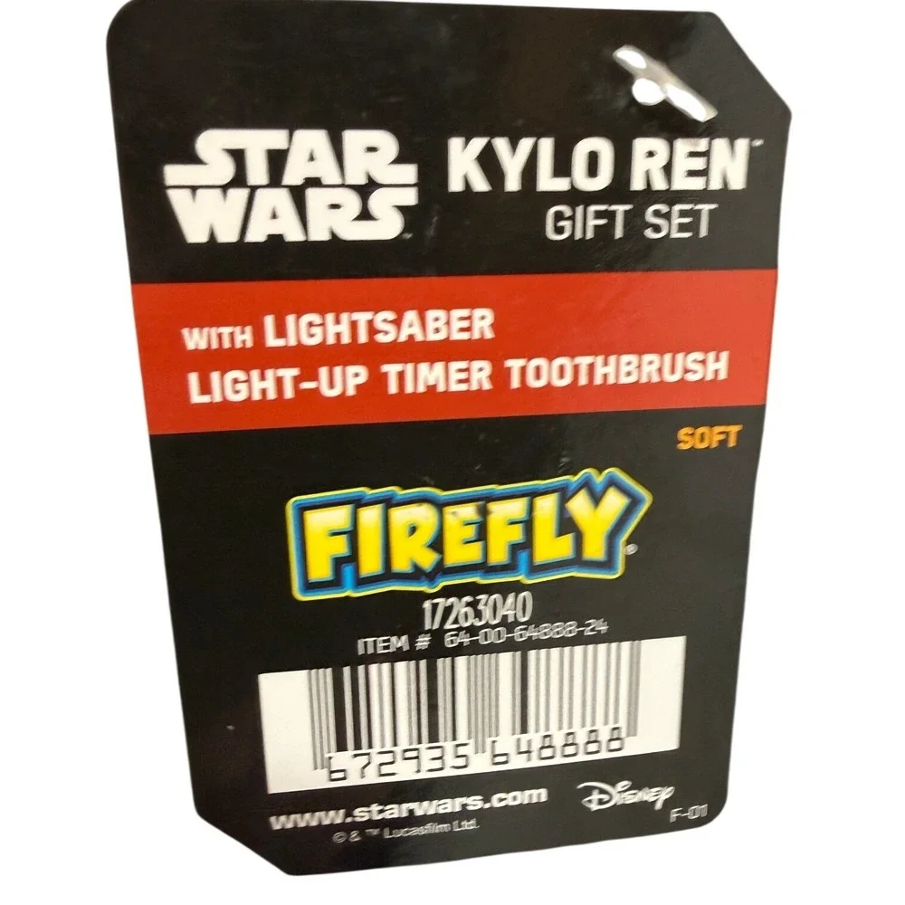Firefly Star‎ Wars Kylo Ren Lightsaber Light-Up Timer Electronuc Toothbrush NWT